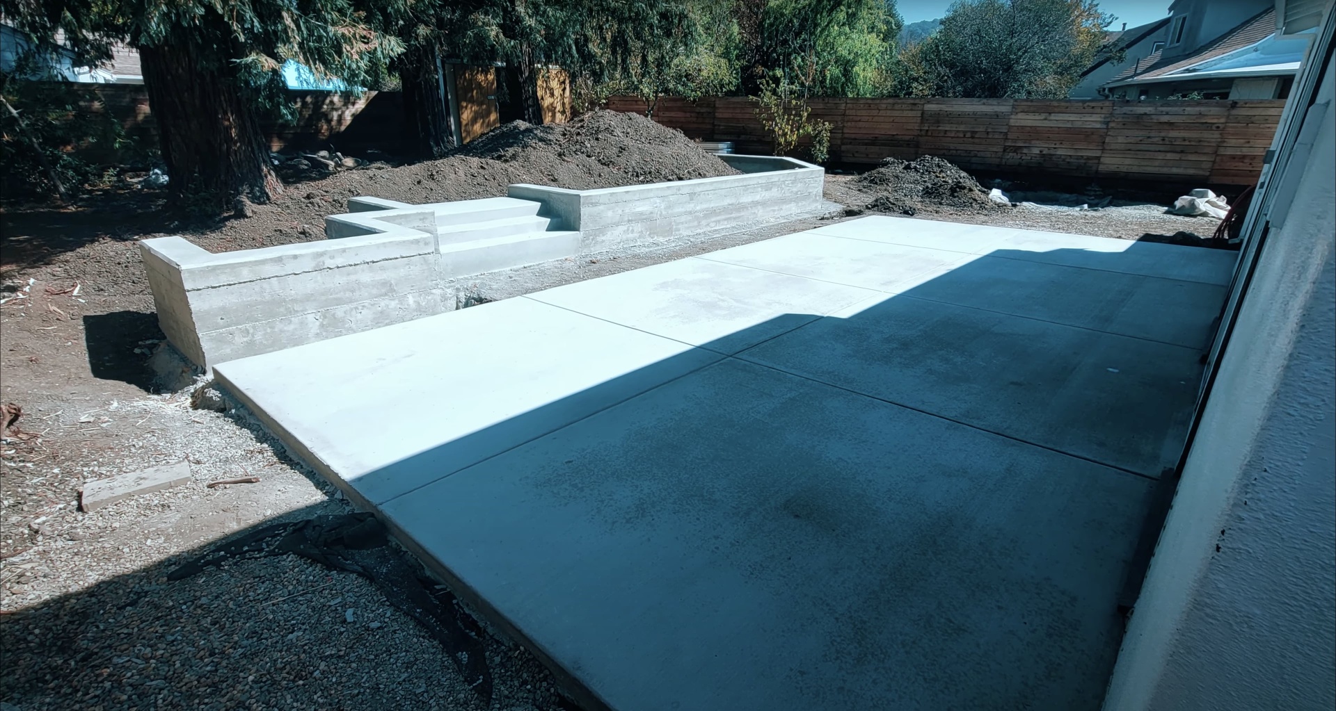 Beautiful finished concrete patio with clean lines and professional workmanship